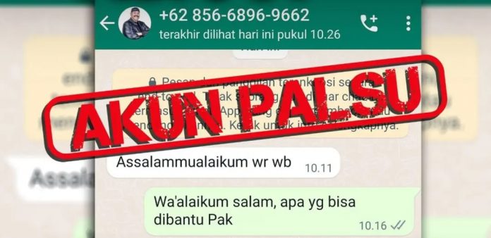 Akun WhatsApp yang mengatasnamakan Bupati Kukar, Edi Damansyah. (Istimewa)
