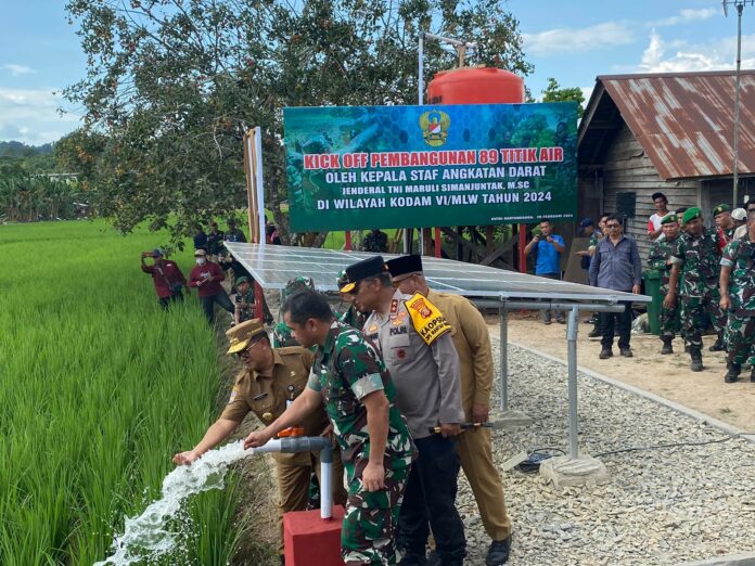 Salah satu sumur bor yang telah terbangun di Desa Sumber Sari. (Ady/Radarkukar)