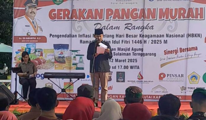 Sambutan Sekkab Kukar, Sunggono, dalam kegiatan GPM (Shavira Ramadhanita/RadarKukar)