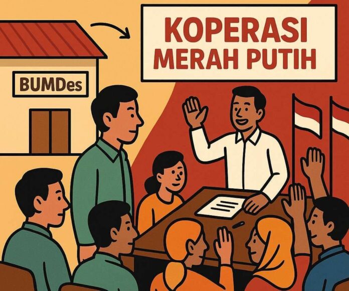 Ilustrasi BUMDes dan Koperasi Merah Putih. (Istimewa)
