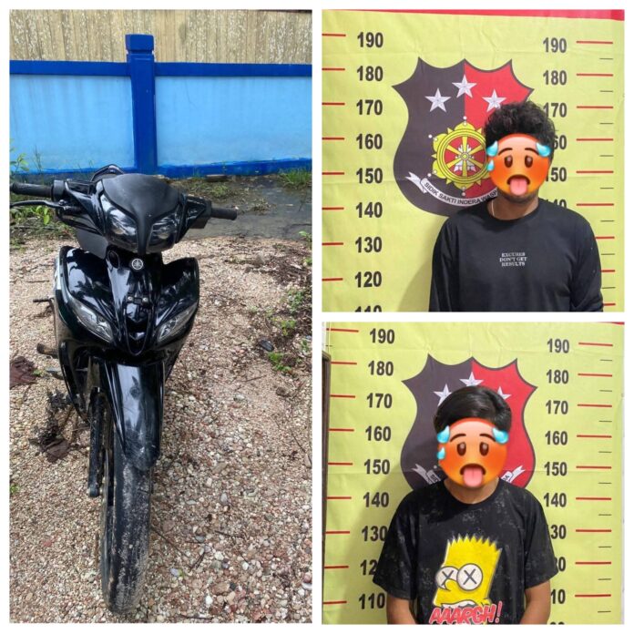Polsek Kembang Janggut amankan seorang pencuri Motor di Desa Pulau Pinang. (Istimewa)