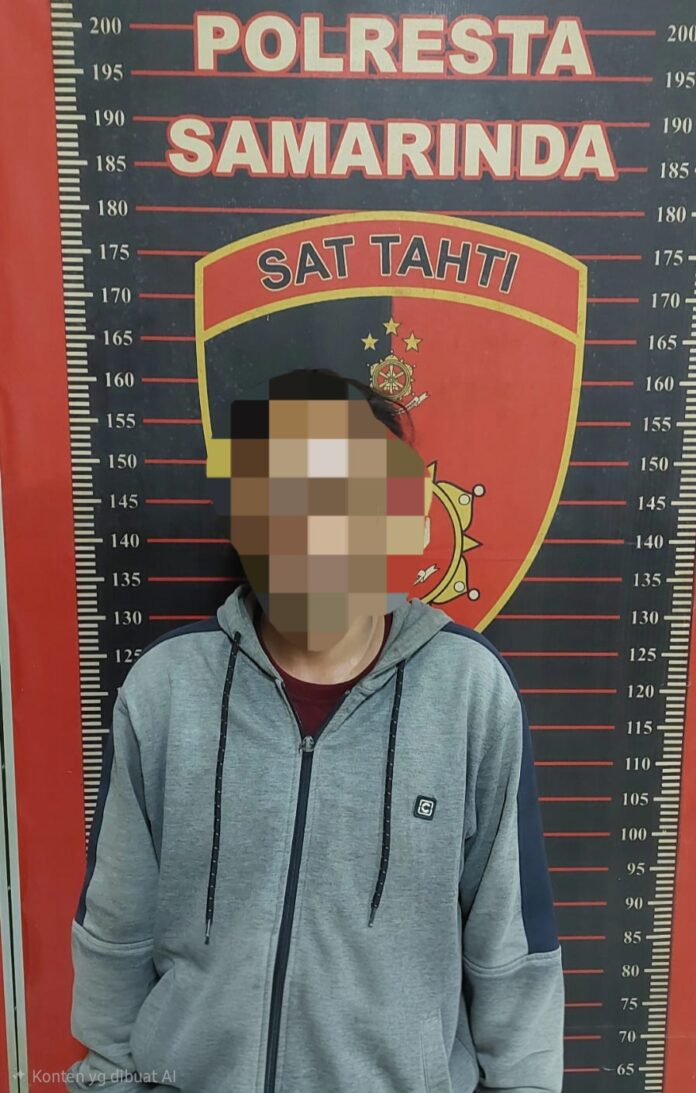 Tersangka yang telah diamankan Polresta Samarinda. (Humas Polresta Samarinda)