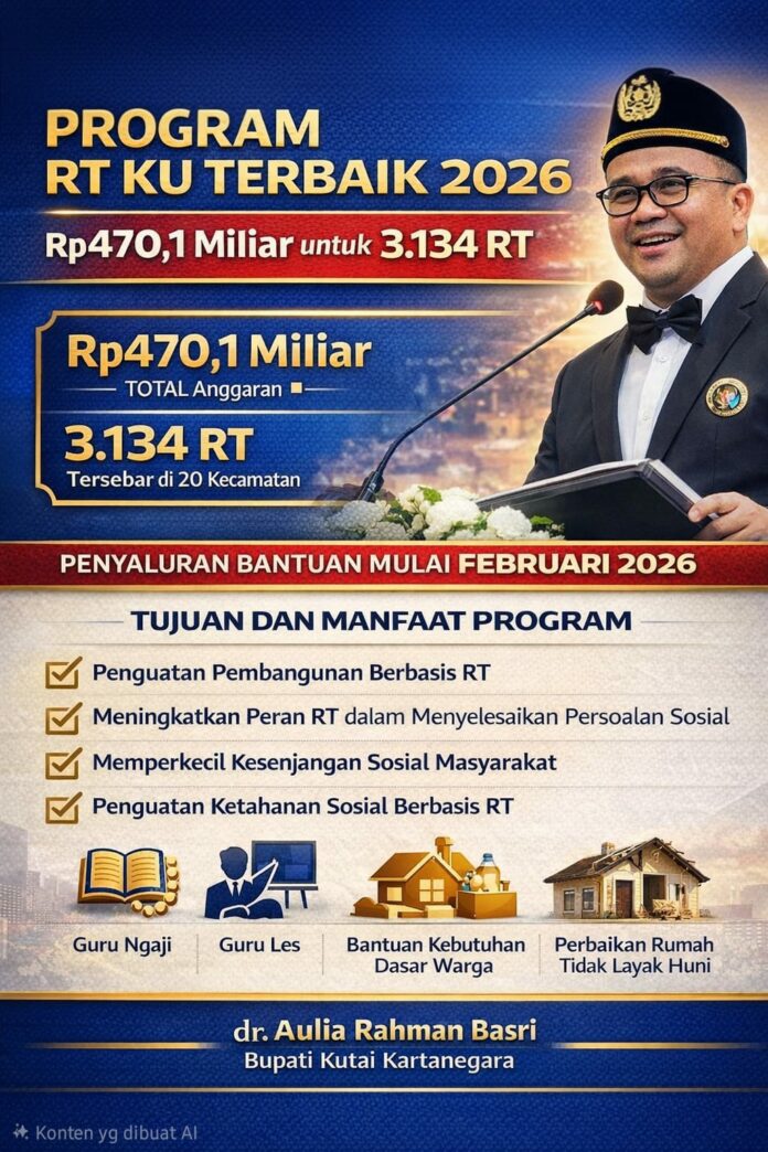Infografis rencana realisasi Program RT-Ku Terbaik. (AI)