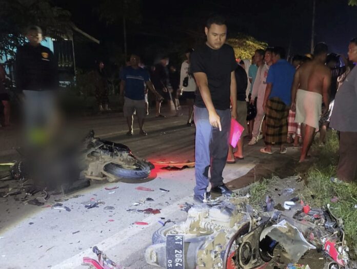 Kondisi kendaraan di lokasi kecelakaan di Desa Loa Kulu Kota. (Istimewa)