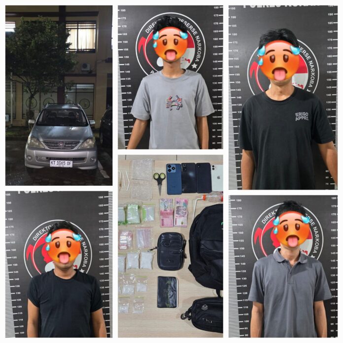 Polres Kukar amankan 4 tersangka beserta barang bukti ratusan gram sabu-sabu. (Humas Polres Kukar)