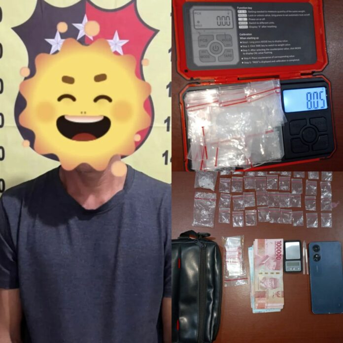 Polsek Kembang Janggut berhasil amankan tersangka pengedar narkoba beserta barang bukti. (Istimewa)