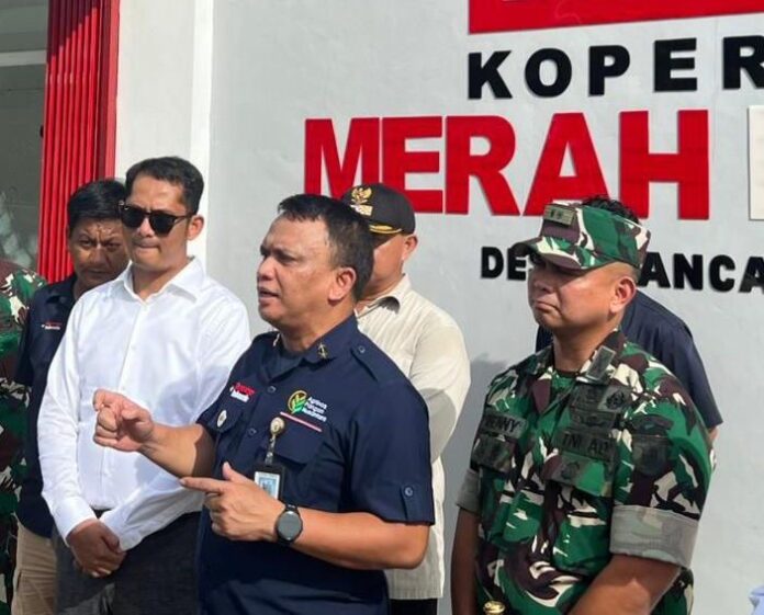 Suasana peninjuan progres pembangunan KDMP di Desa Panca Jaya. (Istimewa)