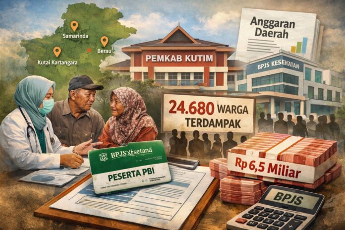Ilustrasi pengalihan pembiayaan BPJS Kesehatan di Kutai Timur. (AI)