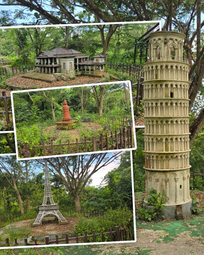 Beberapa miniatur bangunan di Taman Replika Kerajaan Nusantara dan Monumen Dunia. (Dok MKN)