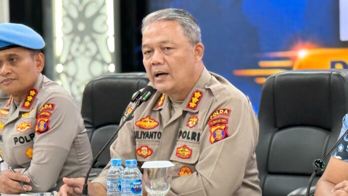 Kabid Humas Polda Kaltim, Kombes Pol Yuliyanto saat konferensi pers pengungkapan kasus narkotika di Mapolda Kaltim. (Dok MKN)