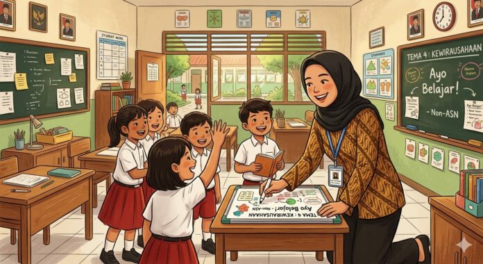 Ilustrasi guru non-ASN. (AI)