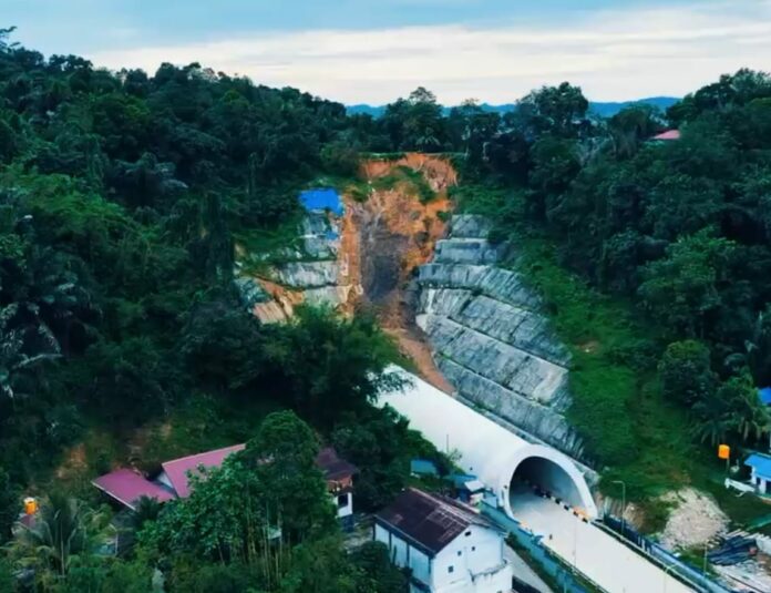 Tampak atas Terowongan Samarinda yang kini memasuki tahap pengurusan izin laik fungsi sebelum resmi dioperasikan. (Istimewa)