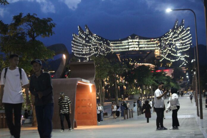 Suasana Nusantara Park di kawasan IKN. (Istimewa)