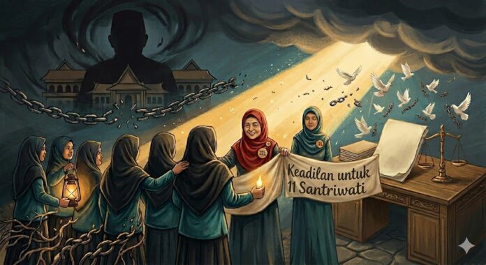 Ilustrasi menuntut keadilan para santriwati. (Istimewa)